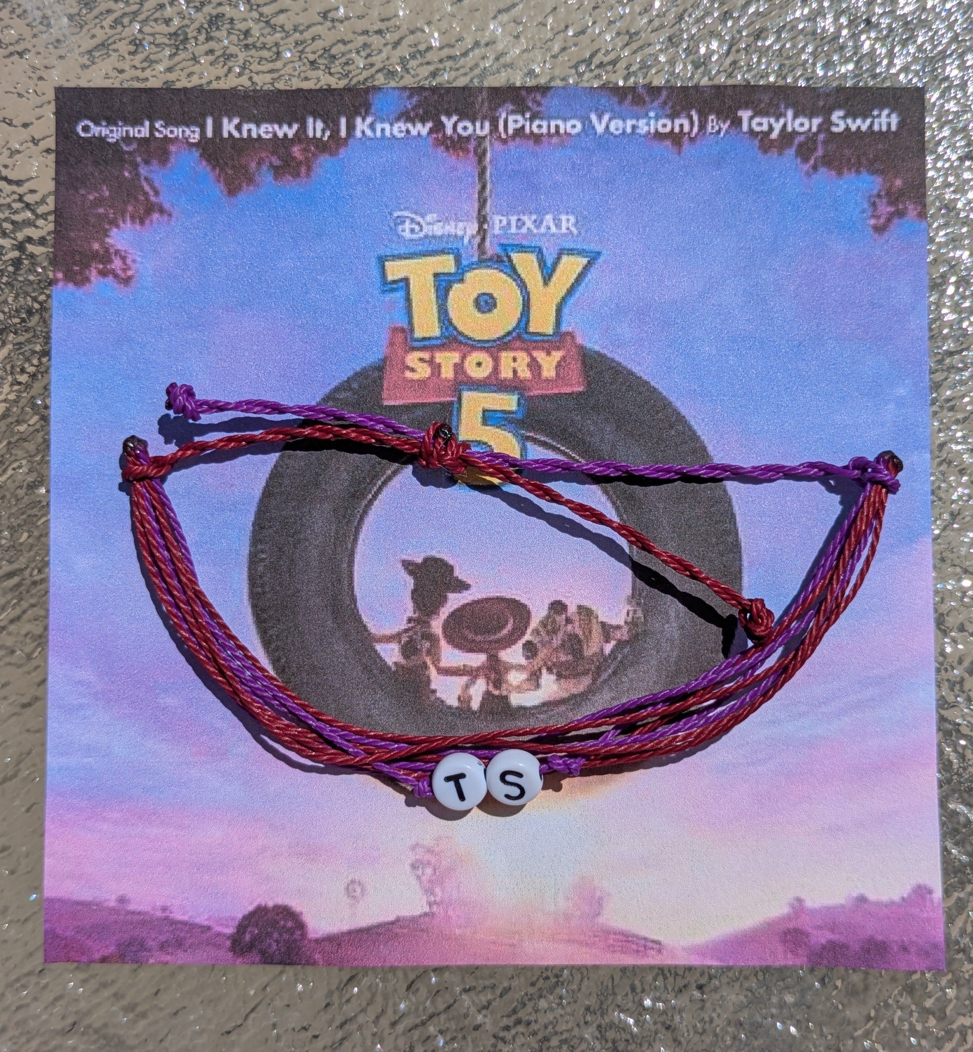 Toy Story Taylor Swift Bracelet- Purple themed